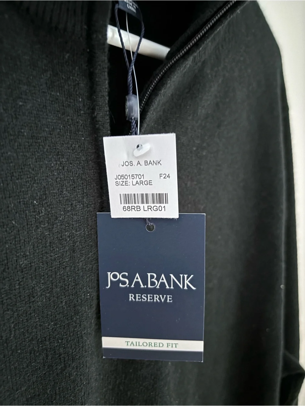 Jos. A. Bank Black Quarter-Zip Men's Cashmere Sweater